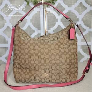 Coach Celeste Convertible Khaki & Watermelon Hobo